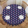 Round Classic French Fleur De Lys Tablecloth Waterproof Oil-Proof Table Cover 60 Inch Table Cloth