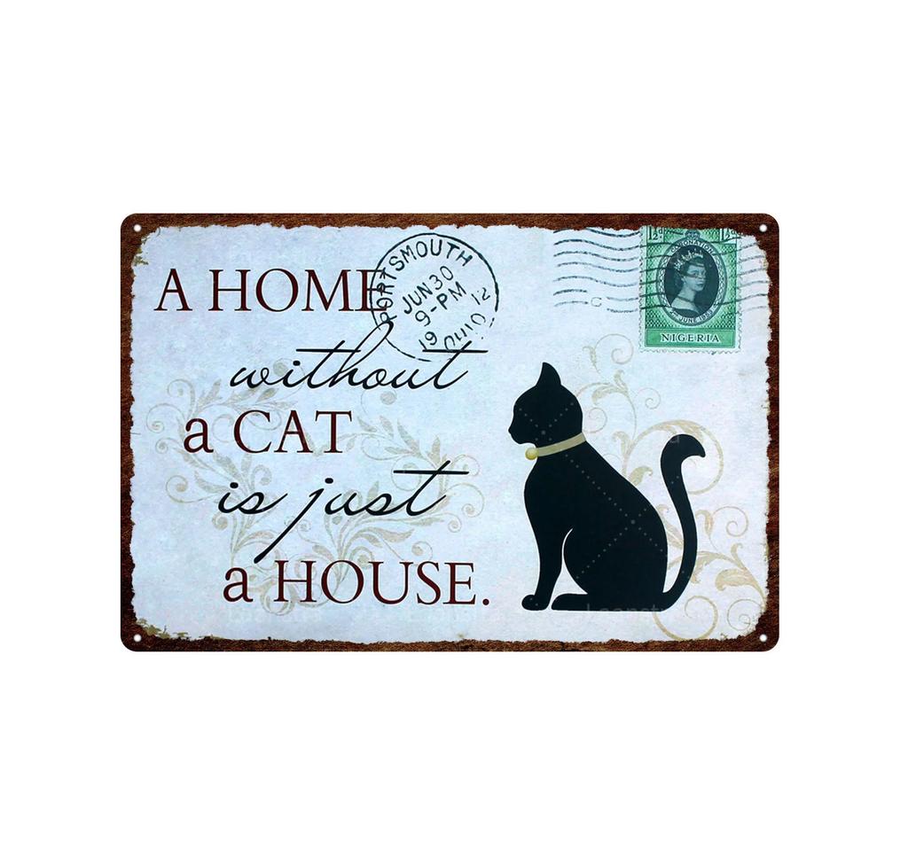 Retro Iron Painting Metal Plaque Attention Animals Dog and Cat Wall Decor Art Poster Tin Signs Bar Home Decoration Painting