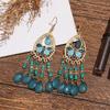 Bohemian Crystal Tassel Earrings - Ethnic Style, Slim Face, Exaggerated Design for Travel