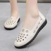 Summer New Middle-aged and Elderly Leather Shoes Comfortable and Non Slip Sandals Women's Hollow Out Breathable