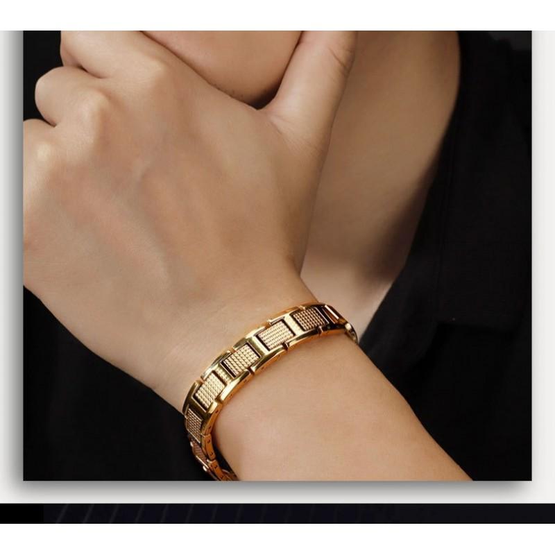 Titanium Steel Magnetic Bracelet Men Geometric Design Anti-Fatigue Stainless Jewelry Cycling Outdoor Activities