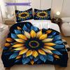 Sunflower Pattern Bedding Quilt Set Quilt Cover Pillowcase Home Decoration Birthday Gift (1 * Duvet Cover + 2 * Pillowcase, Without Core)