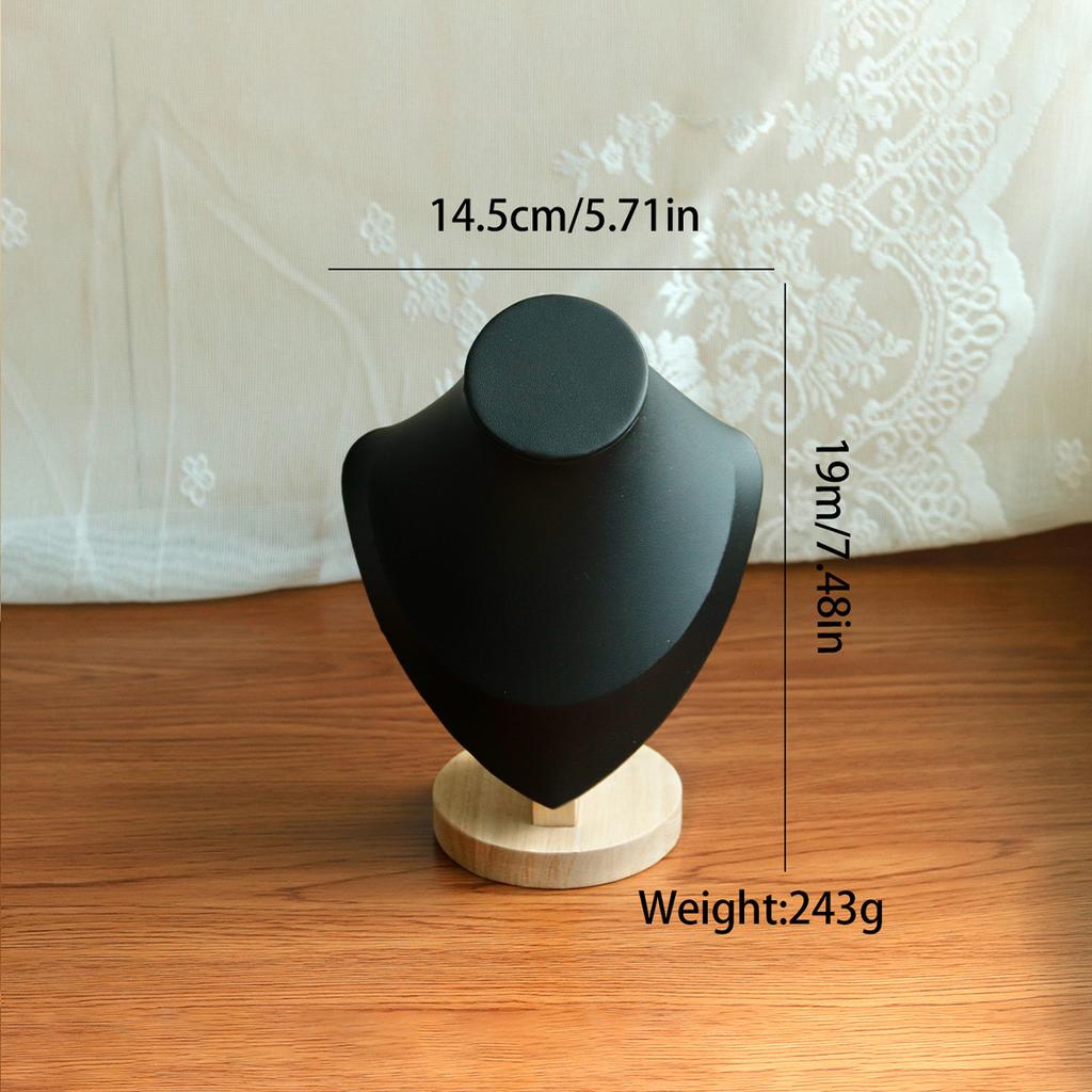 1pc Wooden Mannequin Bust Necklace Display Stand Portrait Model Neck Pendant Jewellery Storage Rack Holder Window Showcase Props