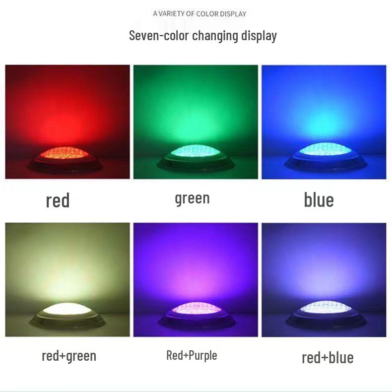 LED Waterproof Pool & Pond Underwater Spotlight, Colorful 12V/24V Fountain Wall Light for Outdoor Use