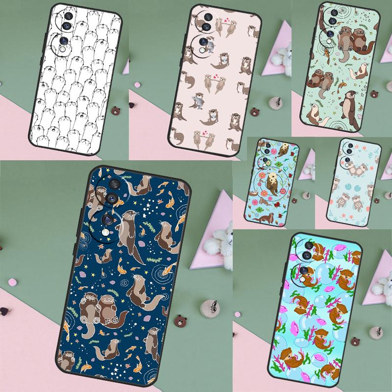 Sea Otter Pattern Case For Honor Magic 5 6 7 8 Pro Honor 200 400 50 70 90 Lite X8b X8c X9b X9c X9d Win RT Cover
