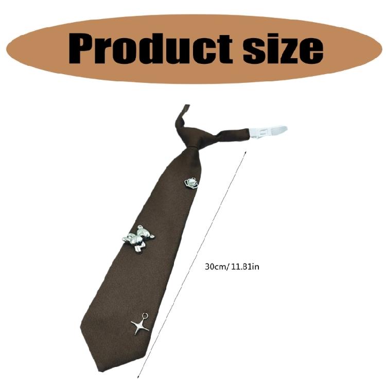 Versatiles Bear Crown Pattern Necktie Stage Performances Casual Neck Tie for Trendy Look