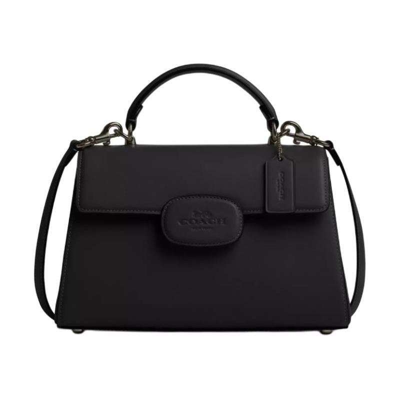 

COACH Eliza 27 Detachable Shoulder Strap with Magnetic Snap Buckle Fine Calfskin Crossbody Handbag Large Women s Black чорний