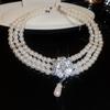 French Vintage Baroque Pearl Necklace Summer Niche Premium Sense Clavicle Chain Light Luxury Versatile Necklace Women