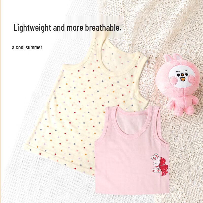 Babyprints Girls' Pure Cotton Sleeveless Tank Top (2-Pack)