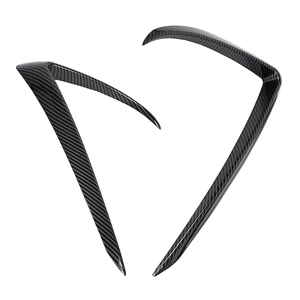 

2pcs Front Fog Light Eyebrow Cover Trims For Tesla Model 3 2017- Carbon Fiber Front Bumper Fog Lamp Trim Cover Accessories Carbon Fiber