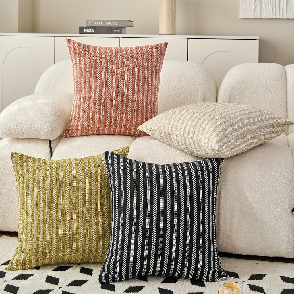 Copricuscini Decorativi Boho Testurizzati Copricuscini a Strisce Federe Shabby Chic per Divano Divano Casa Arredo Soggiorno