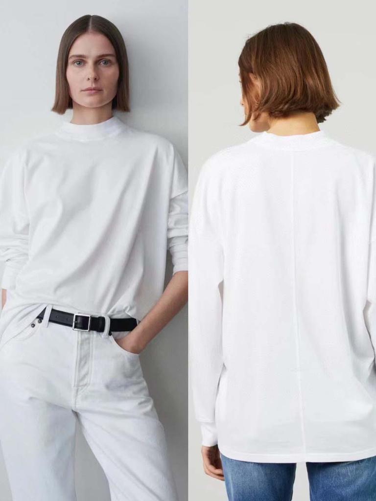 ROW Wind 80-Count High-Density 100% Long-Staple Cotton Round Neck Long-Sleeved T-Shirt - Impeccable Feel and Texture!