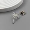 Three Dimensional Coconut Tree Brooch Cufflinks Creative Personality Simple Versatile Cutting Accessories Jewelry