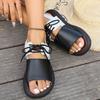 Spring and summer new large size flat sandals women's casual color matching beach sandals women