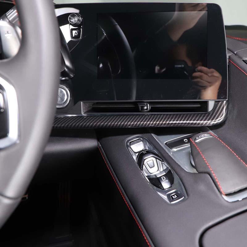 For Chevrolet Corvette C8 Z51 Z06 - ABS Carbon Fiber/Red Car Dashboard Trim Strip Car Interior Accessories