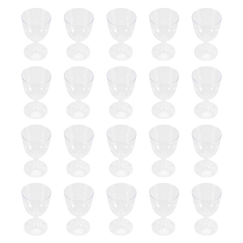Practical-Clear Plastic Wine Glass Recyclable - Shatterproof Wine Goblet - Disposable & Reusable Cups For Champagne, Dessert