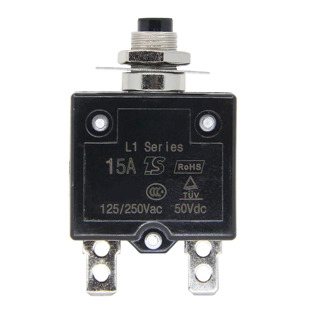 15 Amp Manual Resets Thermals Circuit Breakers 125 250V 50V Overloads Protectors for Home Appliances and Vehicles