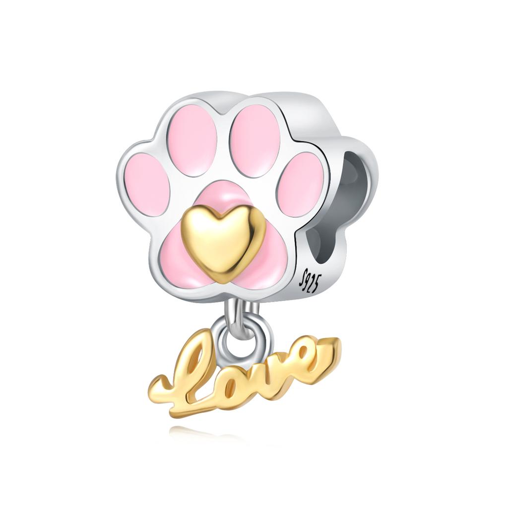 Copper Flower Love Heart Pink Series Charms Beads Fit Original Wear Bracelets Diyjewelry Accessories