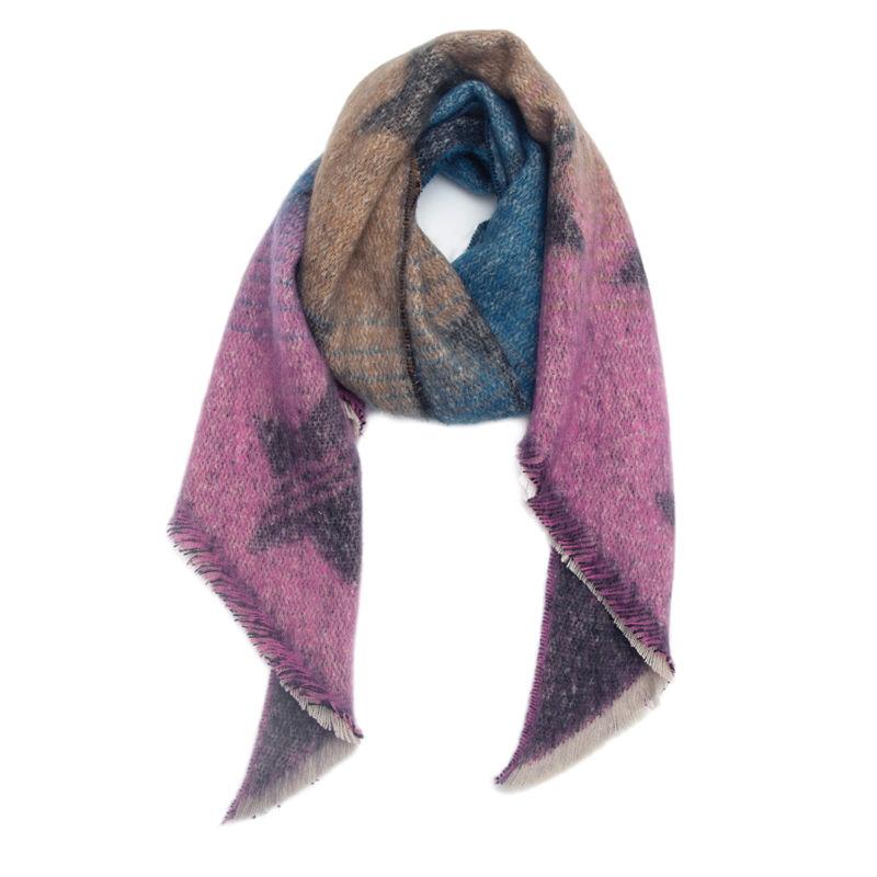 Diagonal Scarf Fashion Women Shawl Yarn Rhombus Shawl Circle Keep Warm