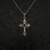 Gothic Victoria Red Crystal Cross Pendant Necklace for Men Women Personality Punk Hallowmas Party Vampire Jewelry Accessories