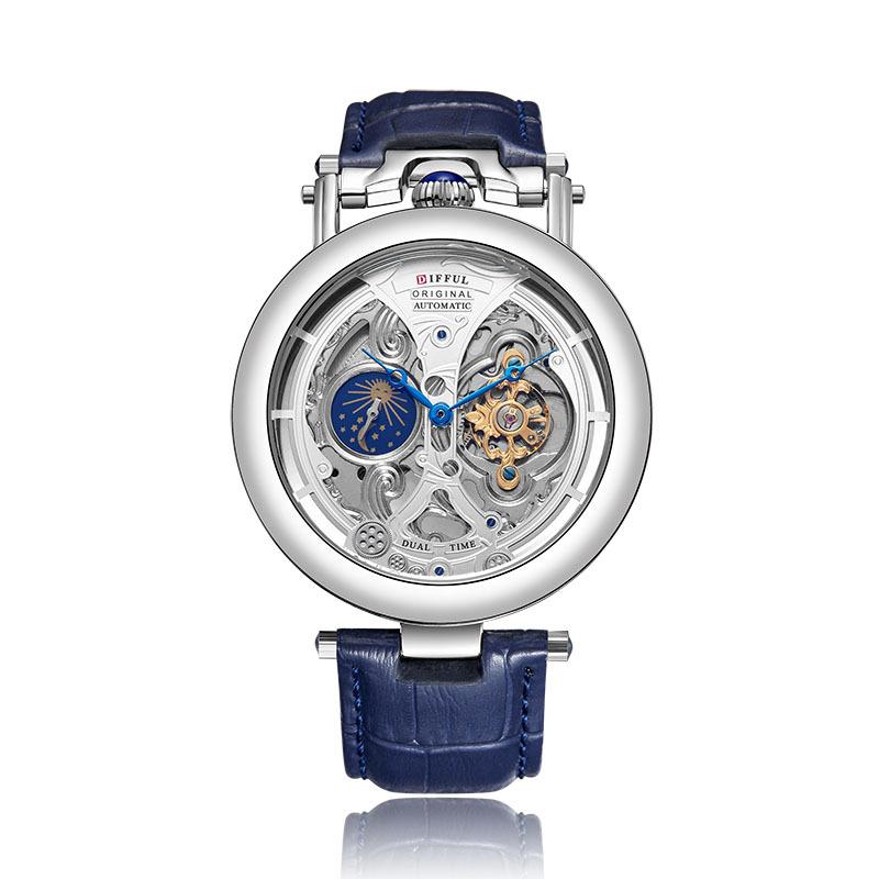 Brand Men's Watch Hollow Through the Bottom True Tourbillon Waterproof Leather Business Watch Men's Mechanical Watch Support