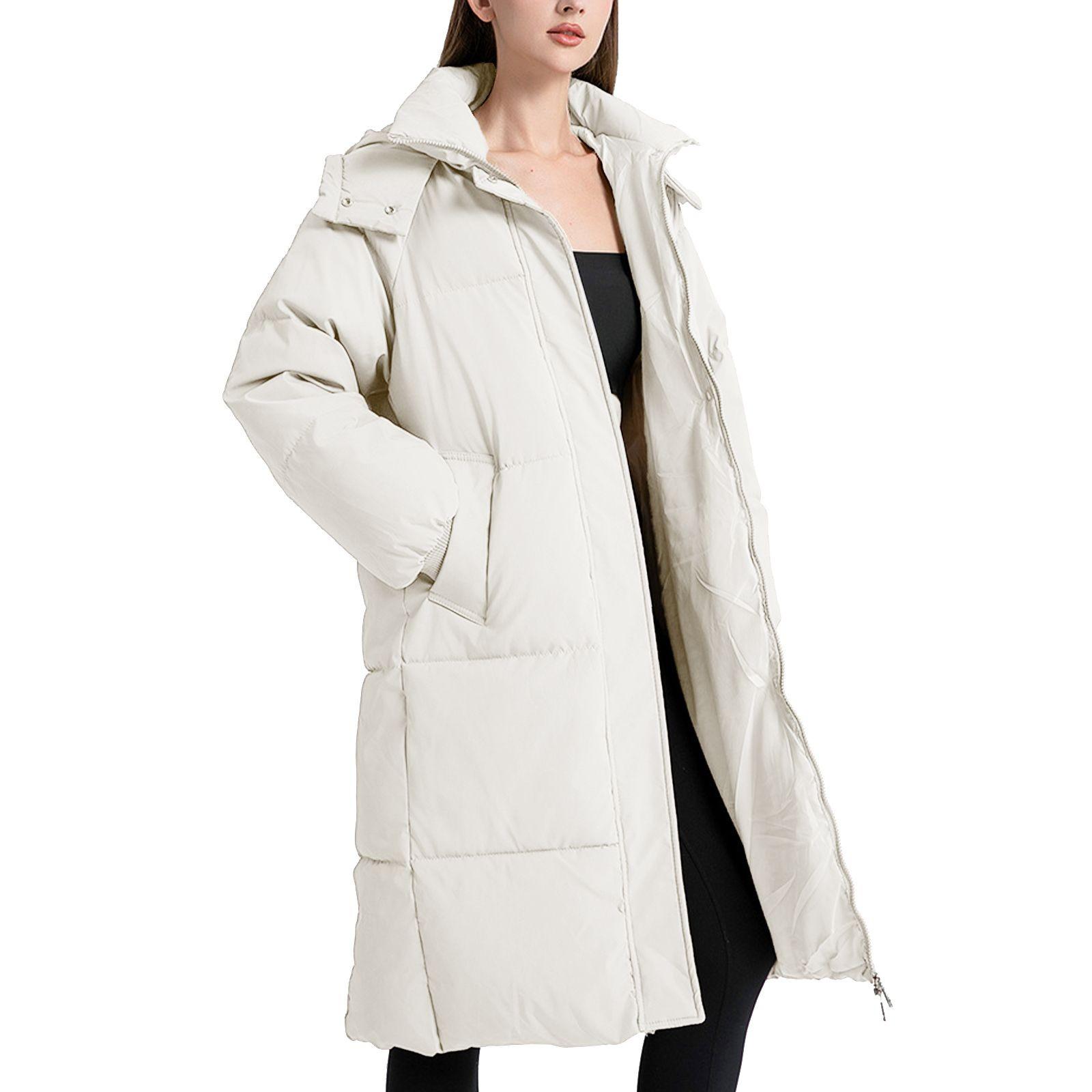 

Женская модная стеганая куртка, свободная, длинная, выше колена, утолщенная стеганая куртка XL белый