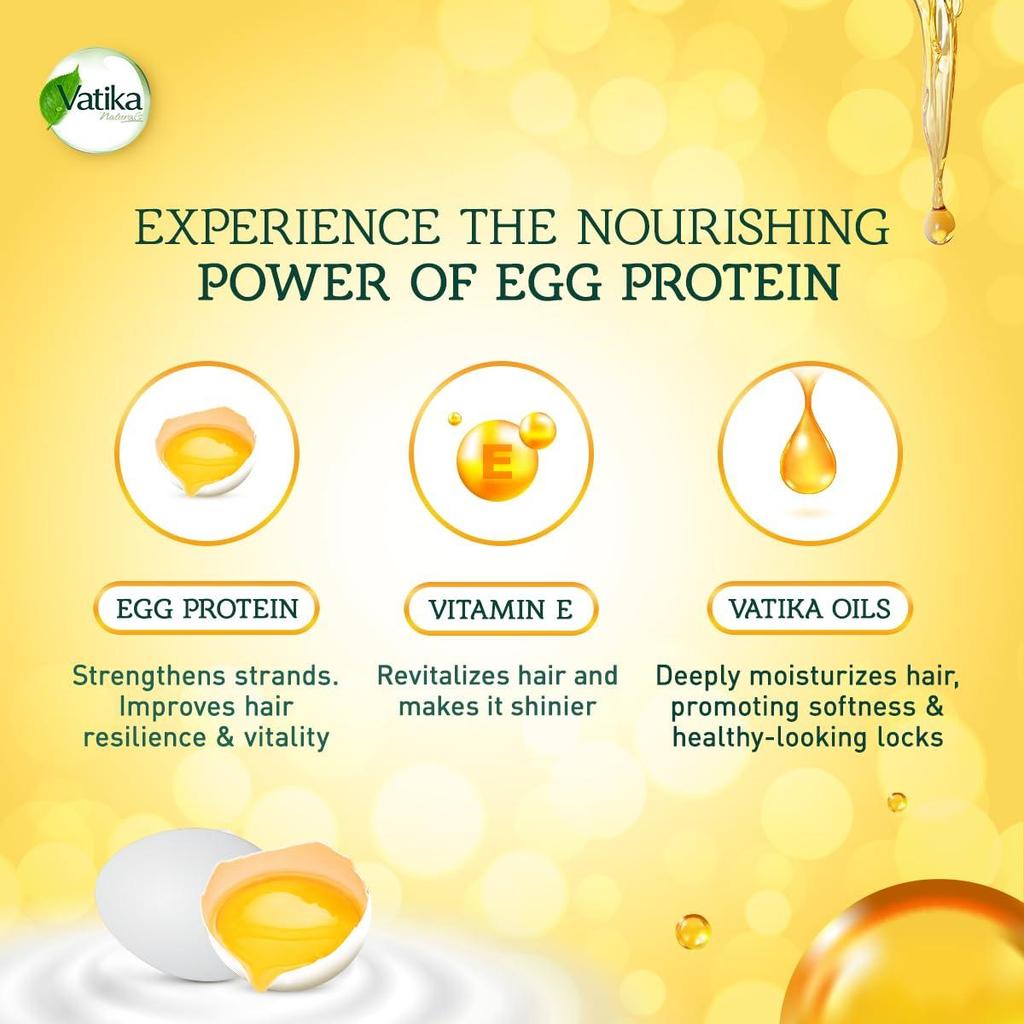 Hair Conditioner with Egg Proteins Vatika Dabur UAE | Daily Moisturizing Conditioner | For Strong, Healthy & Shiny Hair