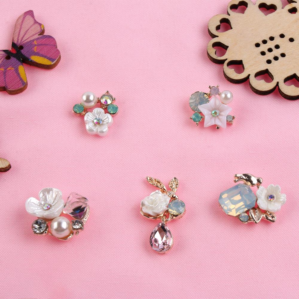 Craft Hairpin Accessories Flatback Rhinestone Button Flower Buckle Apparel Sewing Pearl Buttons
