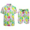 Psychedelic Magic Mushroom Men Sets Printed 3D Print Casual Shirt Beach Shorts Oversized 2Pcs Set Vacation Hawaiian Man Suits