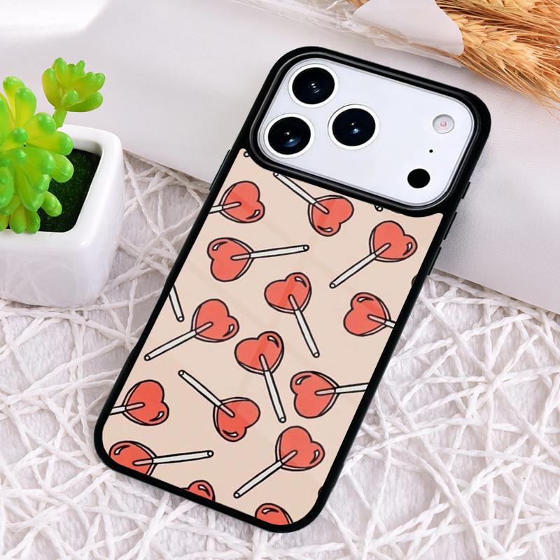 Red Lollipops Soft Shockproof Phone Case for iPhone 17 Air 16e 15 11 12 14 13 Pro Max Cover Coque