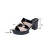 Women's Spring and Summer Large Size Fish Mouth High Heel Slippers Thick Middle Heel Casual Cool Sandals