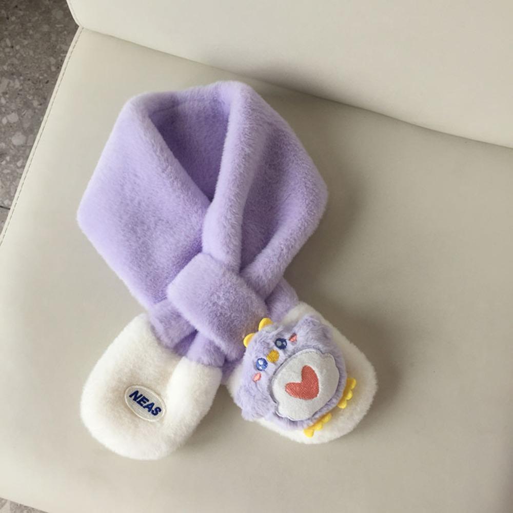 

Мягкие плюшевые наборы шарф-перчатки, утолщенный зимний теплый шарф для шеи, милый плюшевый шарф, унисекс Purple-Scarf