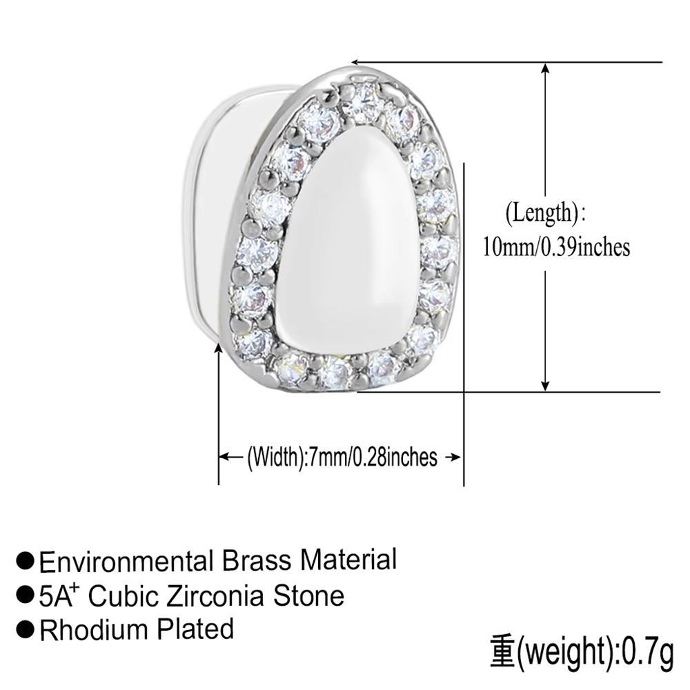 Trendy Y2K Hip Hop Single Tooth Cap Bling CZ Individual Grillz Personalized Rapper Style Jewelry for Party ODM Dropshipping