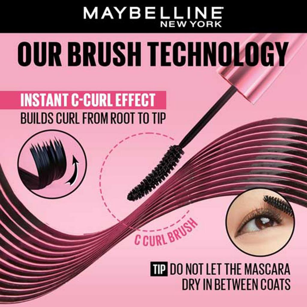 Maybelline New York Hypercurl Waterproof Mascara 9.2ml Pack Of 1 Long-lasting Black Lash Curling Volume