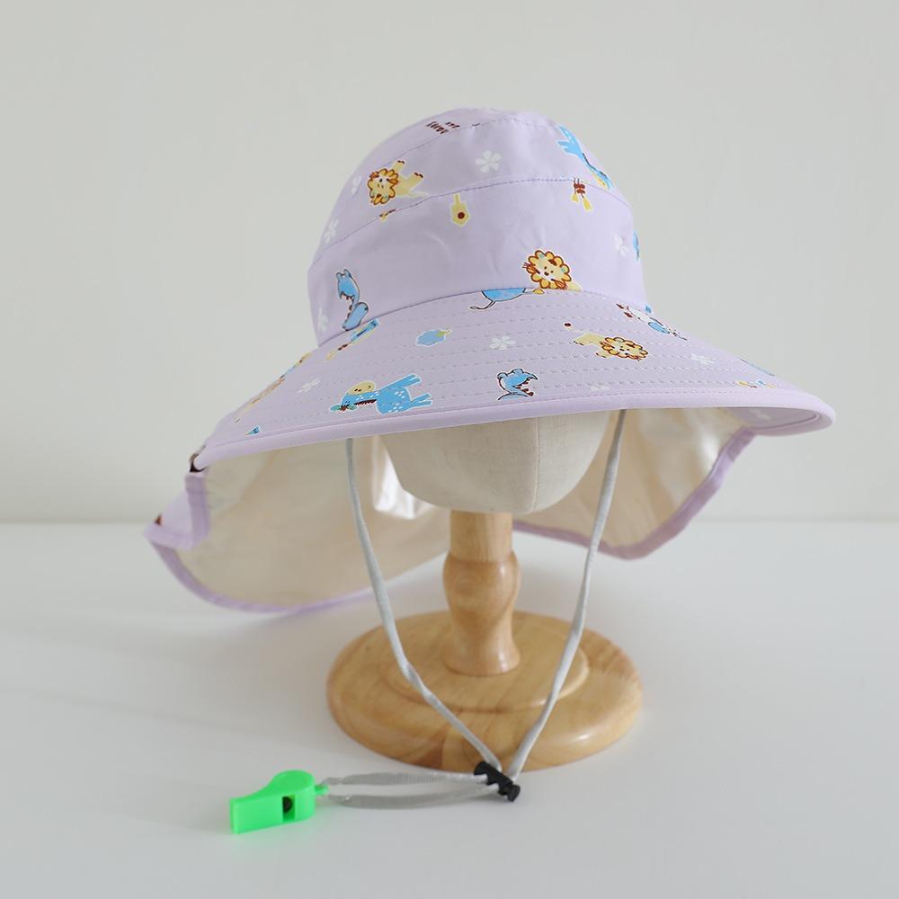 UV Protection Sun Cap Cartoon Print Beach Shawl Hat Summer Kids Bucket Hat