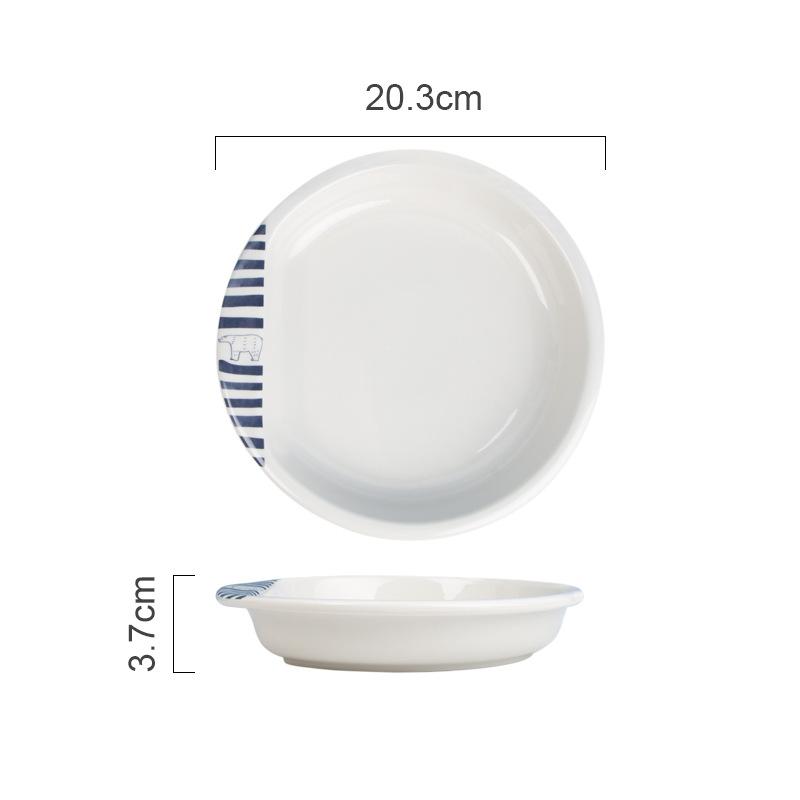 Polar Bear Cute Tableware Set Household Hat Bowl Ceramic Plate High Value Fruit Dessert Plate