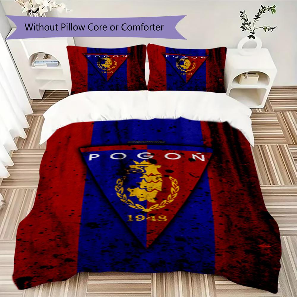 Mks Pogoń Szczecin Pattern Bedding,Quilt Set Quilt Cover Pillowcase Home Birthday Gift(1 * duvet cover + 2 * pillowcase, without core)_lx