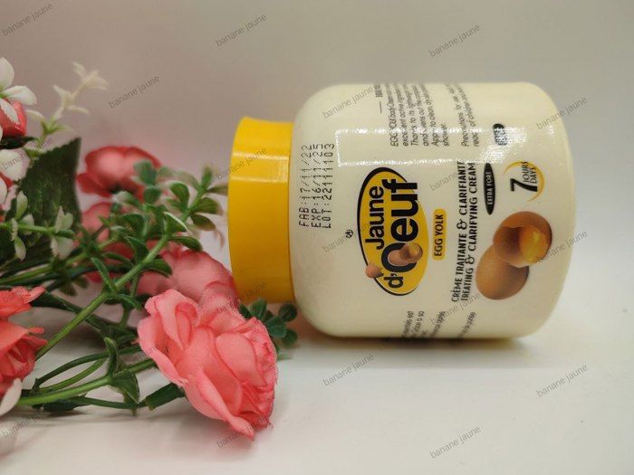 Crème Éclaircissante - Jaune d'Oeuf - 300g - Traitante - Clarifiante - Tous Types De Peau
