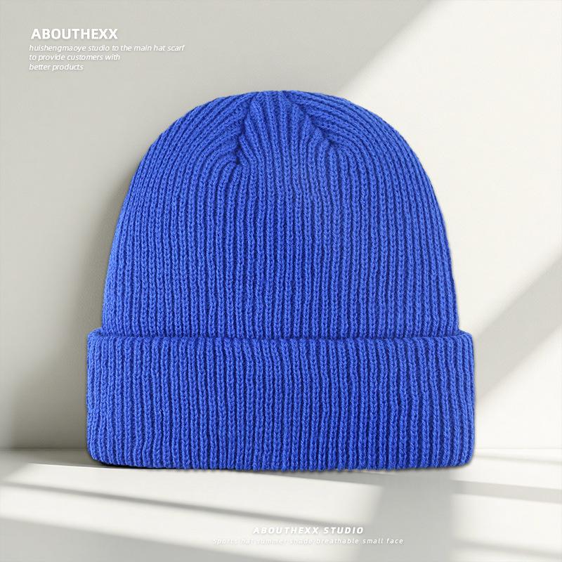 Solid Color Simple Knitted Hat for Women Autumn and Winter Warm Woolen Hat New Pullover Hat  Versatile Cold Hat for Men