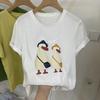 Sommer Koreanischer Stil Entenprint Rundhals Lockerer Schnitt Damen T-Shirt