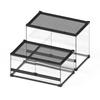 Terrario Habitat de Metal con Malla Transparente en la Parte Superior, Puerta Doble Frontal, Pequeño, para Reptiles