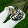 925 Silver Heart Chakra Unakite Gemstone Handcrafted Anniversary Bezel Pendant