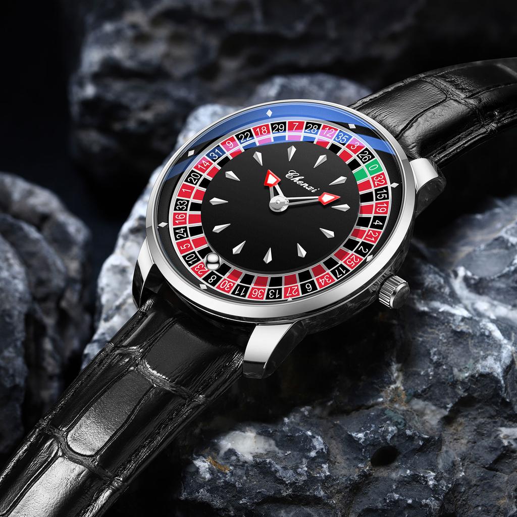 CHENXI 636 Casual Roulette Rotating Men Quartz Watch 3ATM Waterproof Luminous Hands Male Wristwatch Reloj Hombre (Without a Box)
