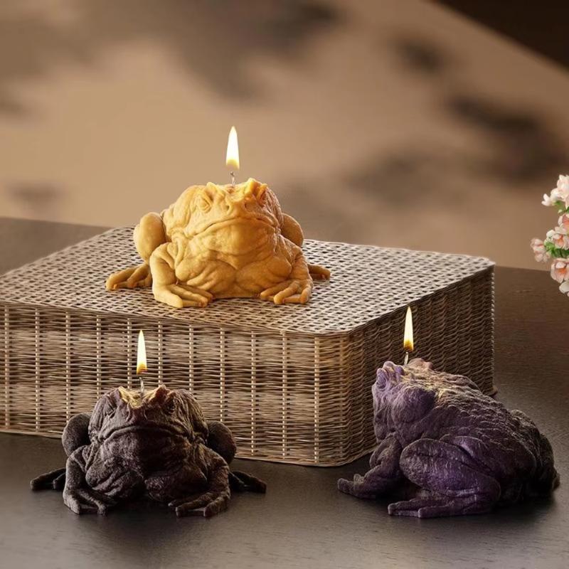 3D Frog Toad Silicone Candle Molds Diy Wild Golden Toad Aromatherapy Gypsum Soap Animal Crafts Resin Casting Mold Home Decor