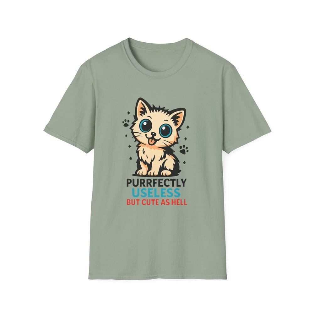 

Unisex Softstyle T-Shirt Cute but Useless Cat Tee Pop Art Style Funny Kitten 4XL