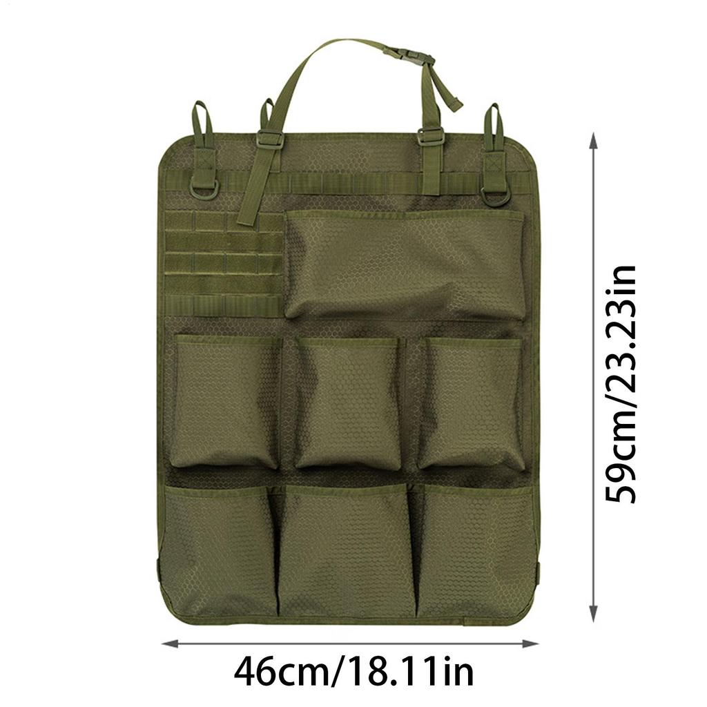 Car Seat Organizer Backseat Seat Back Organizer 8 Storage Pocket Design 900D Oxford Kick Protector for SUV Truck Bed Vehicle