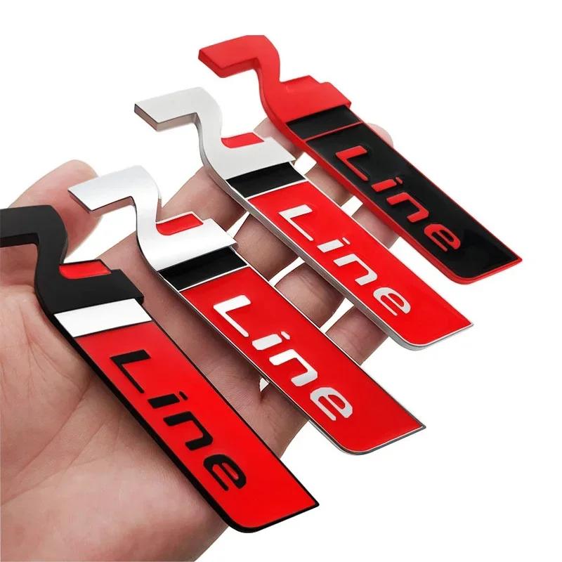 Kovové 3D logo N LINE Zadní emblém nálepka na kufr auta Odznak na karoserii pro Hyundai Accent Sonata Kicks Reina vq1