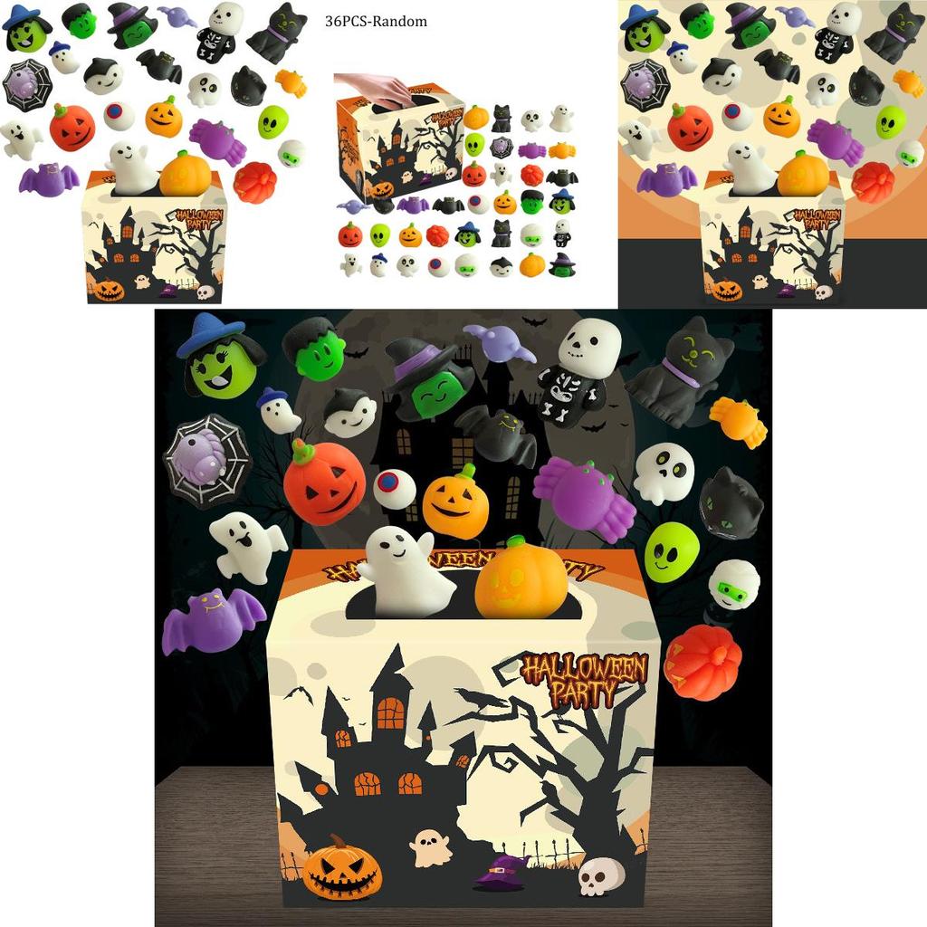 Halloween Squishies Mochi Toys 24pcs Mini Surprise Box For Kids And Adults