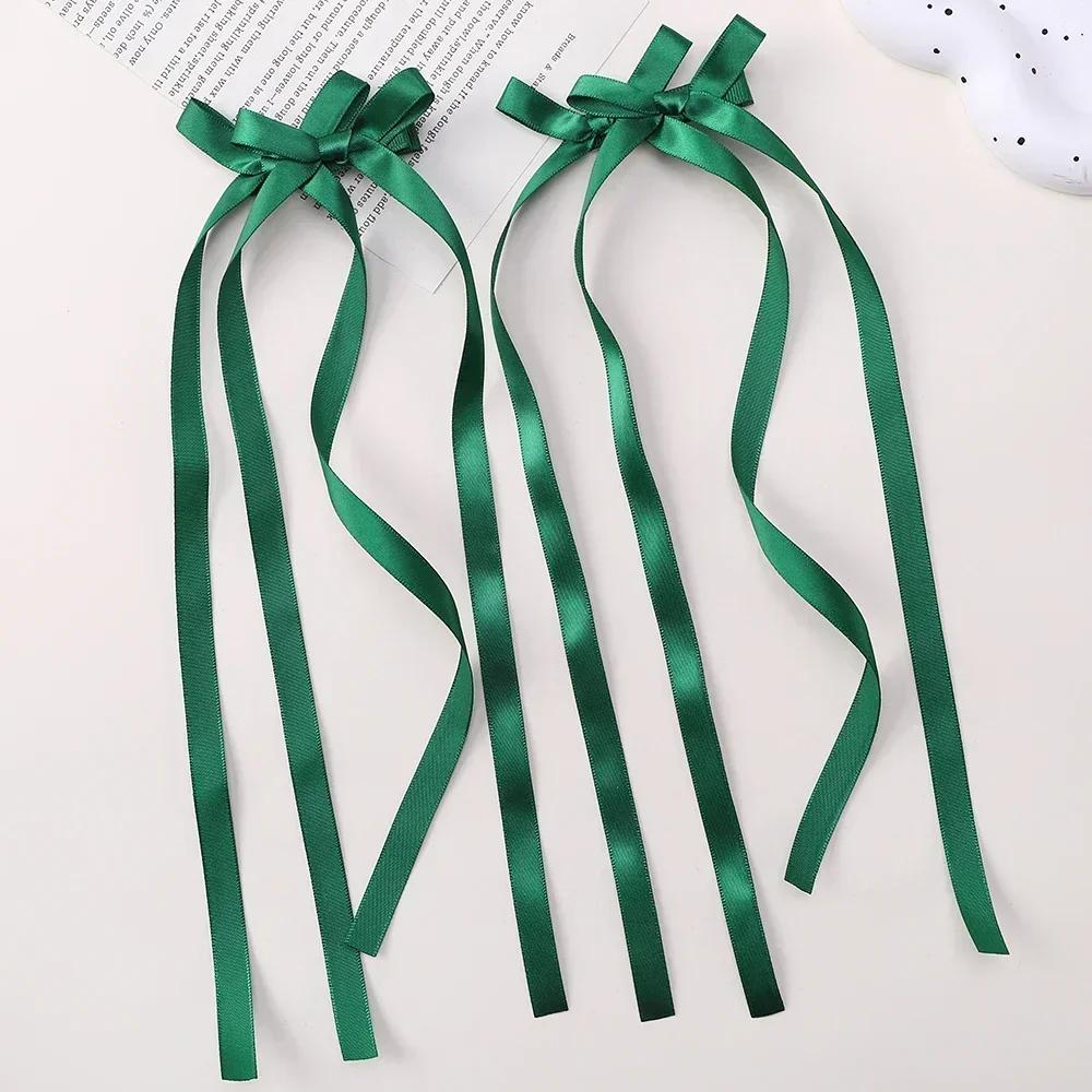 2 Pcs Fabric Hair Bow Hairpin for Women Girls Ribbon Hair Clips Headwear Black White Bow Top Clip Female Hair Accessories