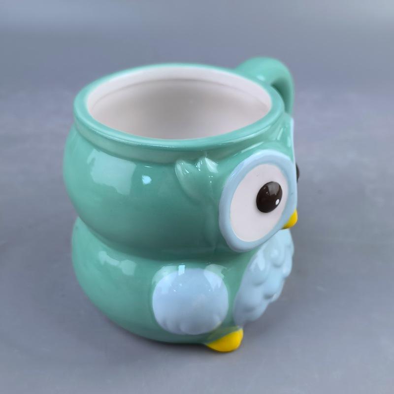 Ceramic Owl Mug Hand-painted Cup Animal Shape 3D Coffee Cup Gift Cup